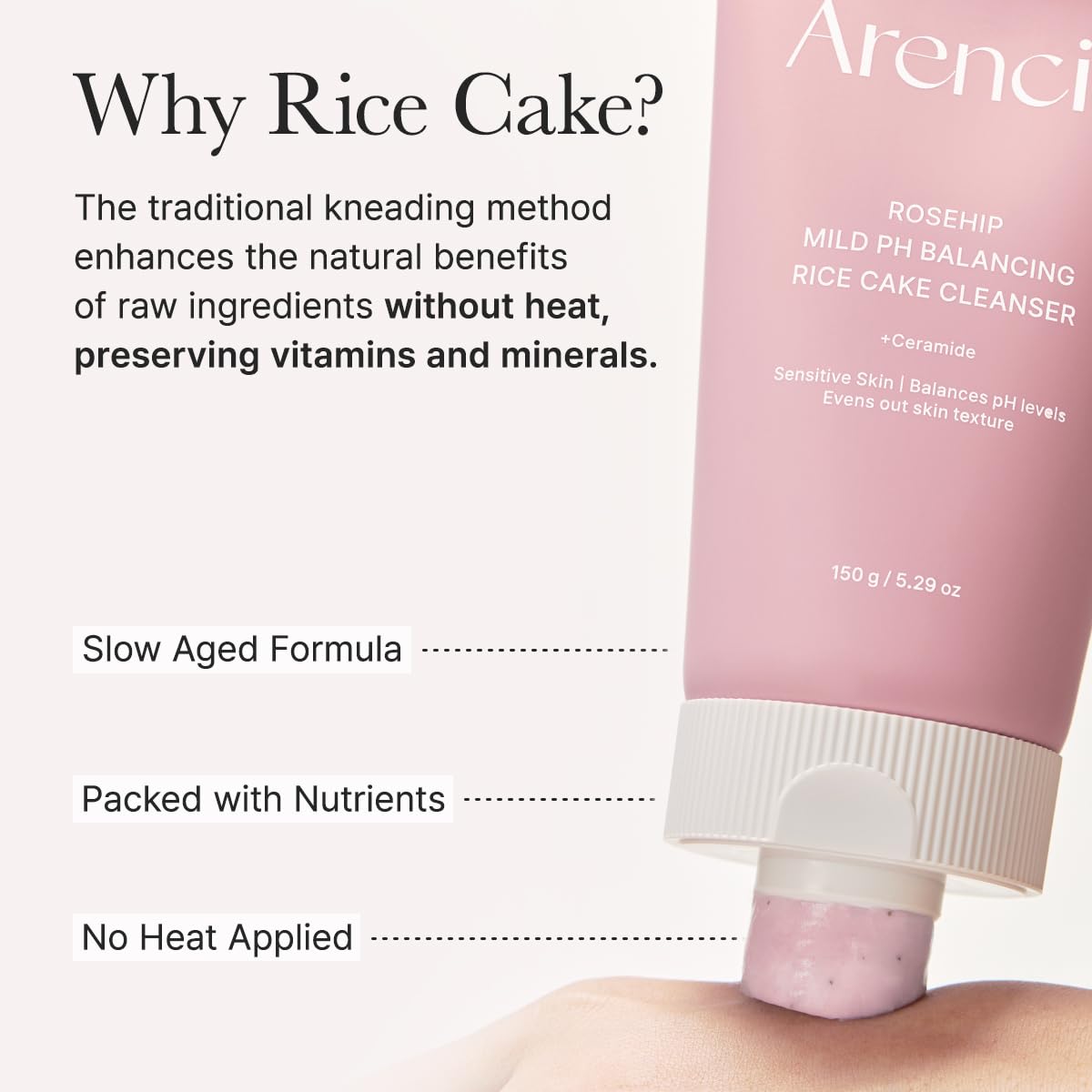 Rosehip Mild Ph Balancing Rice Cake Cleanser 150G