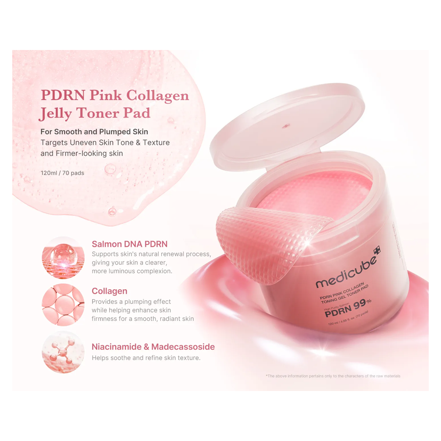 Pdrn Pink Collagen Toning Gel Toner Pad 70Ea