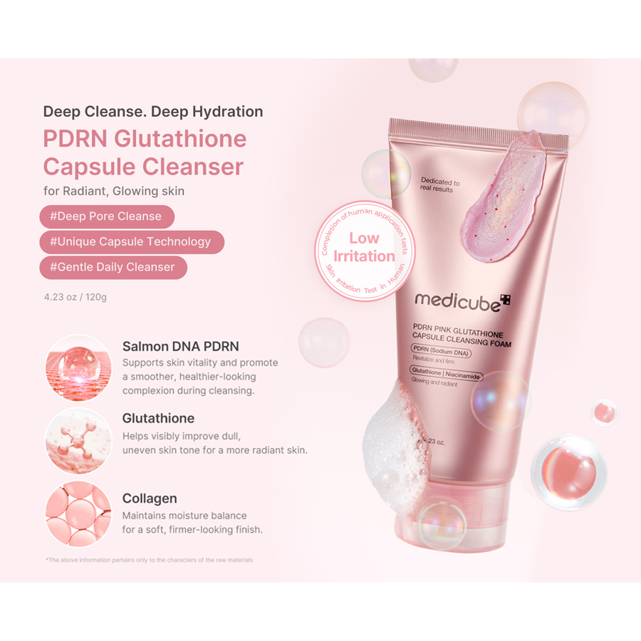 Pdrn Pink Glutathione Capsule Cleansing Foam 120G