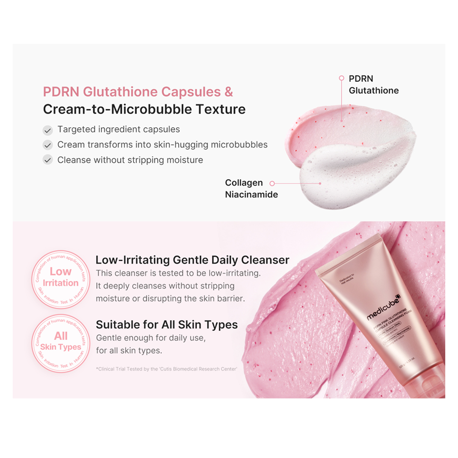 Pdrn Pink Glutathione Capsule Cleansing Foam 120G